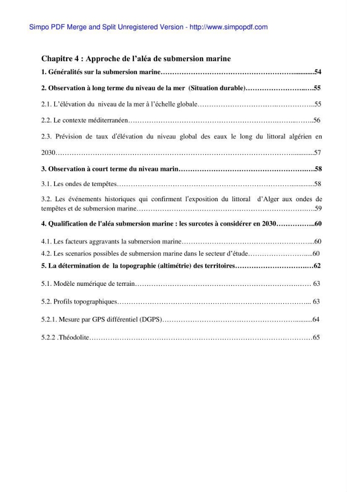 Approche systématique pour la gestion du risque de submersion marine (Hussein dey et El mohammadia)