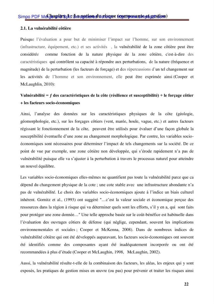 Approche systématique pour la gestion du risque de submersion marine (Hussein dey et El mohammadia)