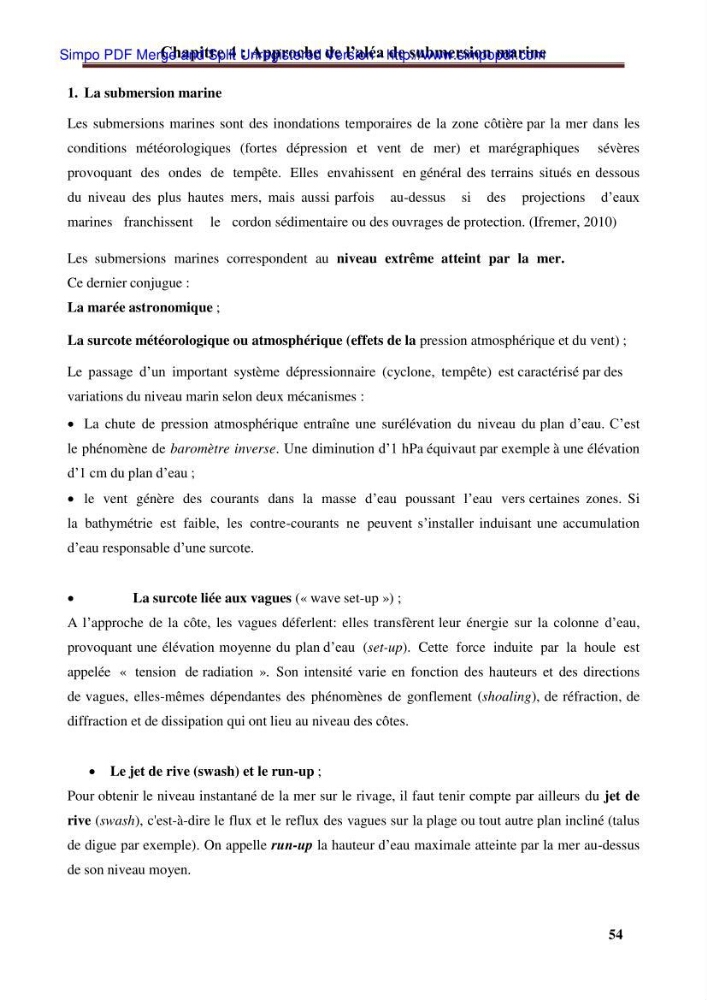 Approche systématique pour la gestion du risque de submersion marine (Hussein dey et El mohammadia)
