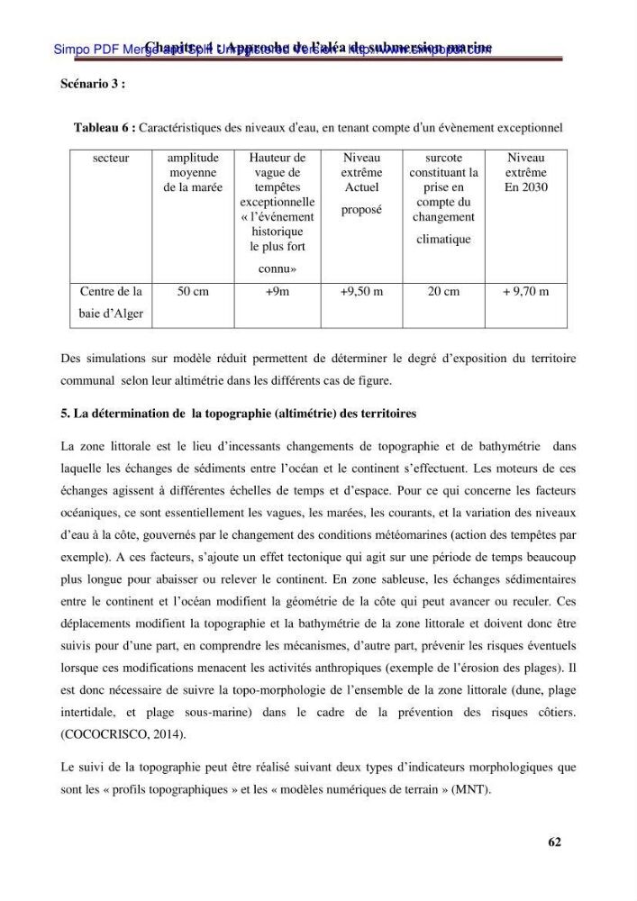 Approche systématique pour la gestion du risque de submersion marine (Hussein dey et El mohammadia)