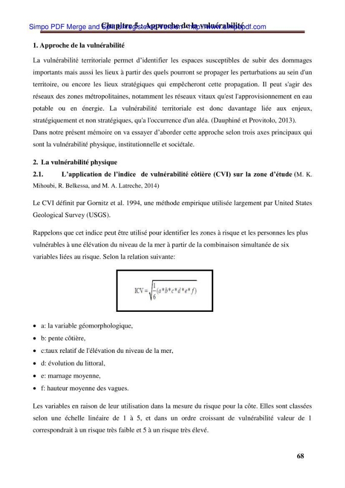 Approche systématique pour la gestion du risque de submersion marine (Hussein dey et El mohammadia)