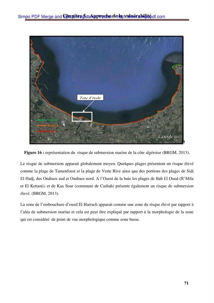 Approche systématique pour la gestion du risque de submersion marine (Hussein dey et El mohammadia)