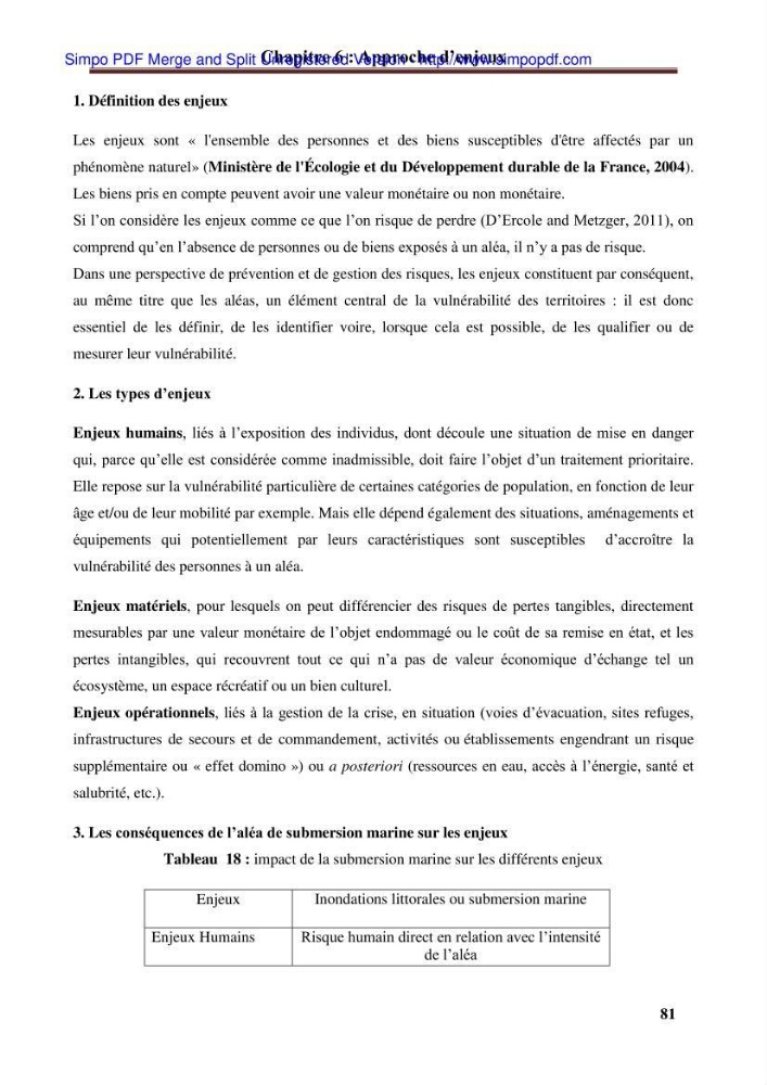 Approche systématique pour la gestion du risque de submersion marine (Hussein dey et El mohammadia)