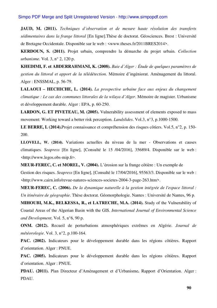 Approche systématique pour la gestion du risque de submersion marine (Hussein dey et El mohammadia)