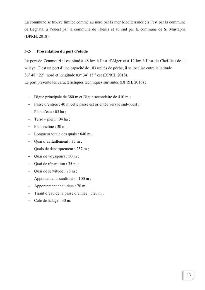 Etude des indicateurs socio-economiques de la pecherie sardinière dans le port de Zemmouri El Bahri ( Boumerdes):