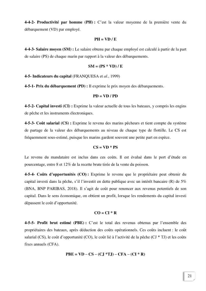 Etude des indicateurs socio-economiques de la pecherie sardinière dans le port de Zemmouri El Bahri ( Boumerdes):