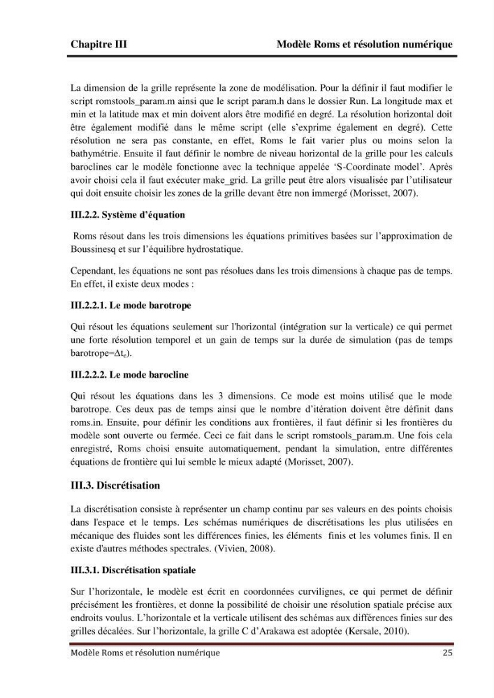Modélisation numérique de la circulation océanique à l\'aide du modèle Roms Tools