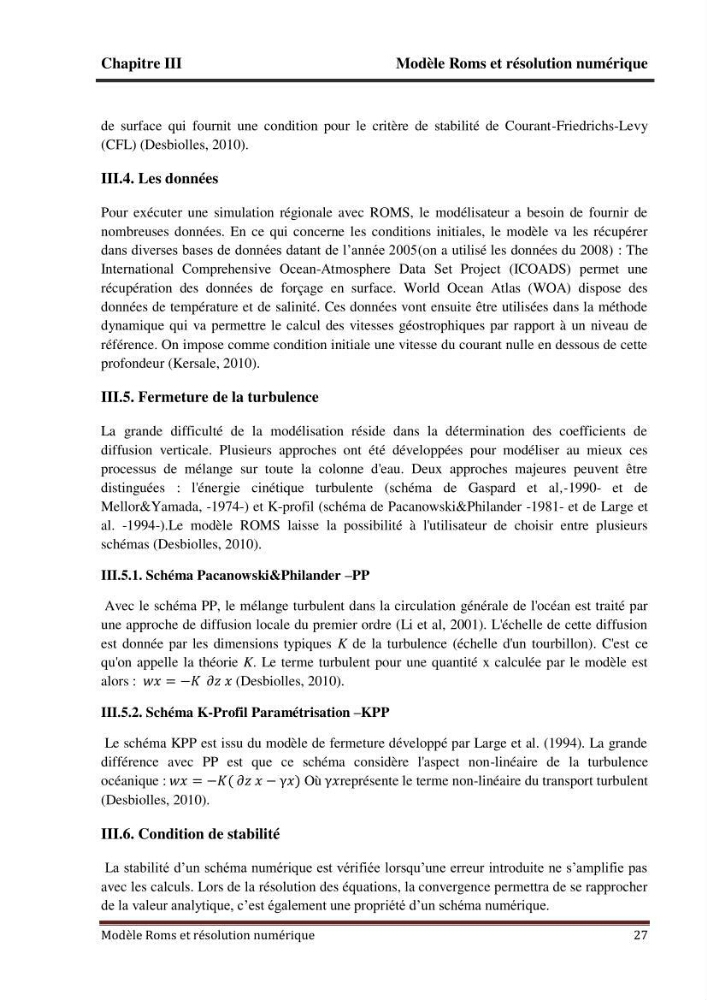 Modélisation numérique de la circulation océanique à l\'aide du modèle Roms Tools