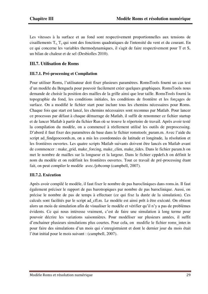 Modélisation numérique de la circulation océanique à l\'aide du modèle Roms Tools
