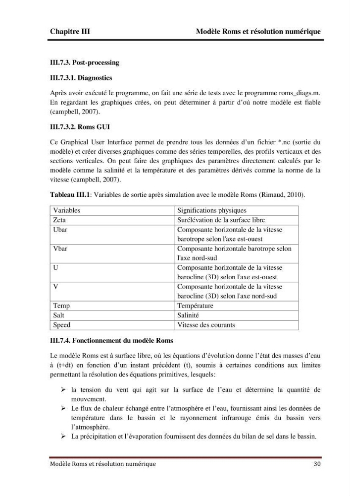 Modélisation numérique de la circulation océanique à l\'aide du modèle Roms Tools