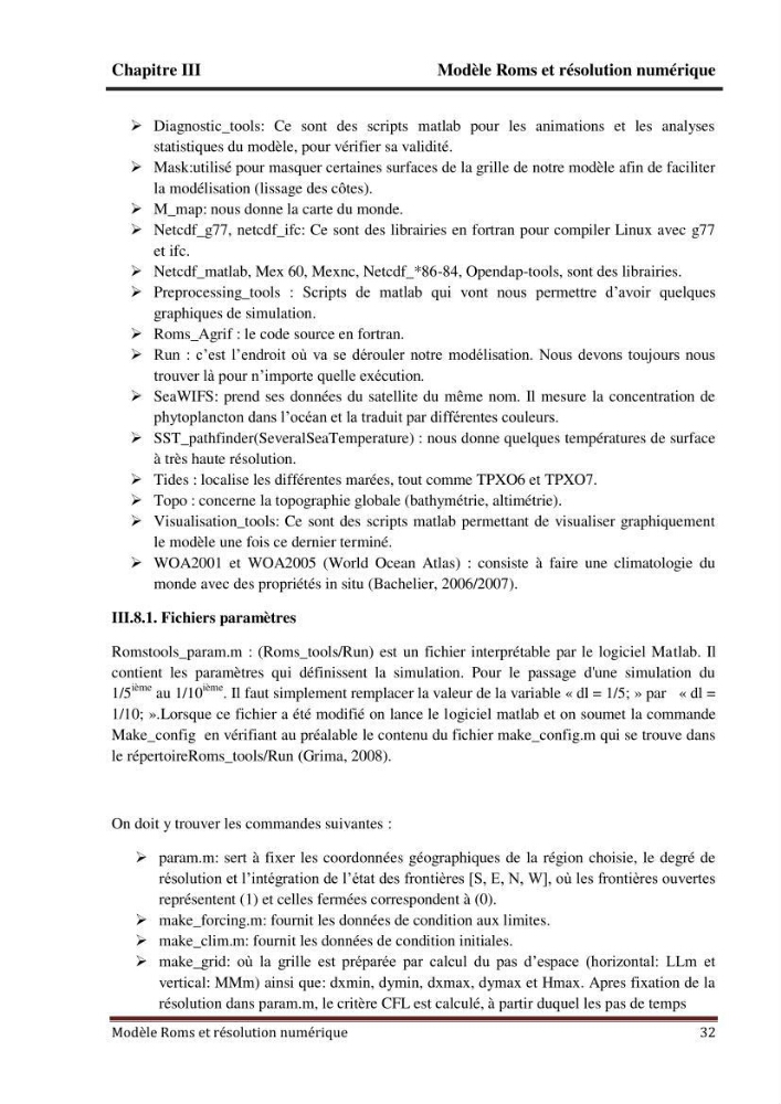 Modélisation numérique de la circulation océanique à l\'aide du modèle Roms Tools