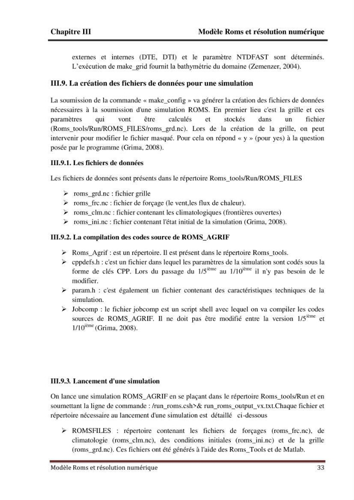 Modélisation numérique de la circulation océanique à l\'aide du modèle Roms Tools