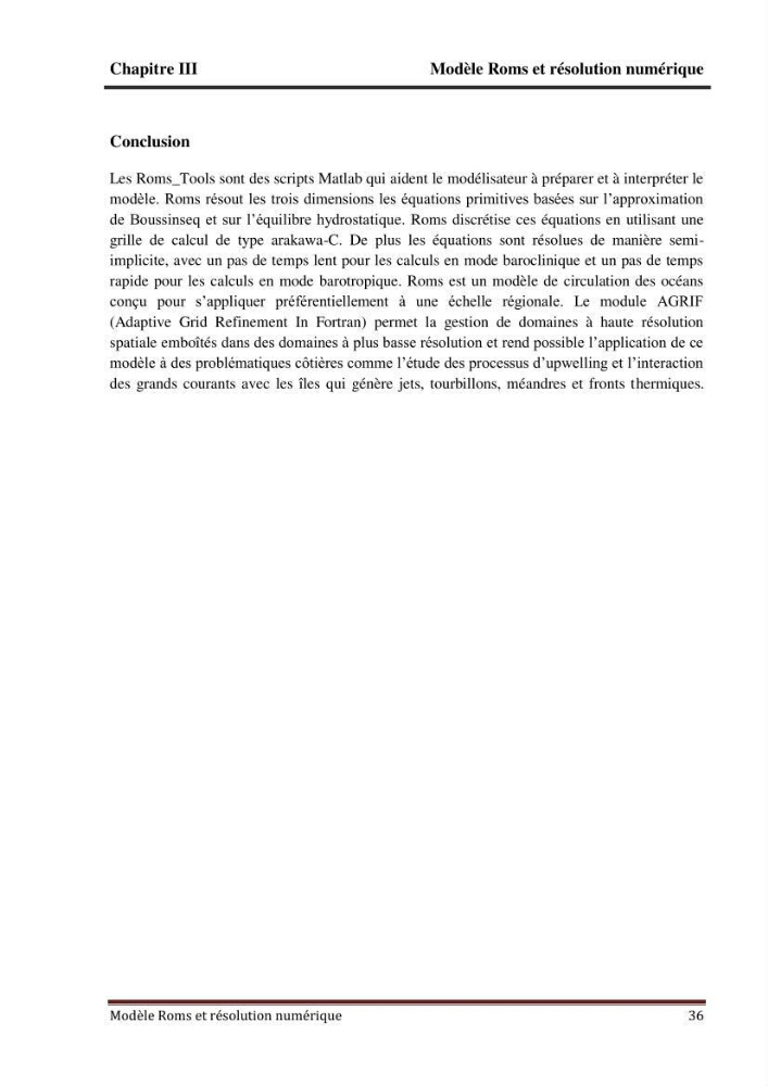 Modélisation numérique de la circulation océanique à l\'aide du modèle Roms Tools