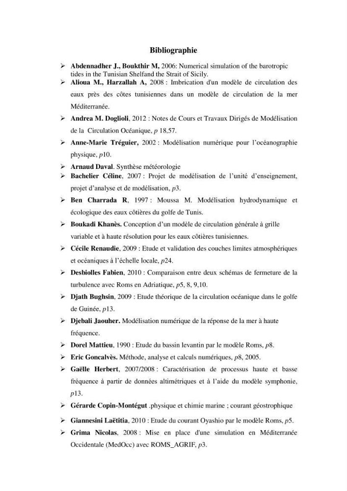 Modélisation numérique de la circulation océanique à l\'aide du modèle Roms Tools