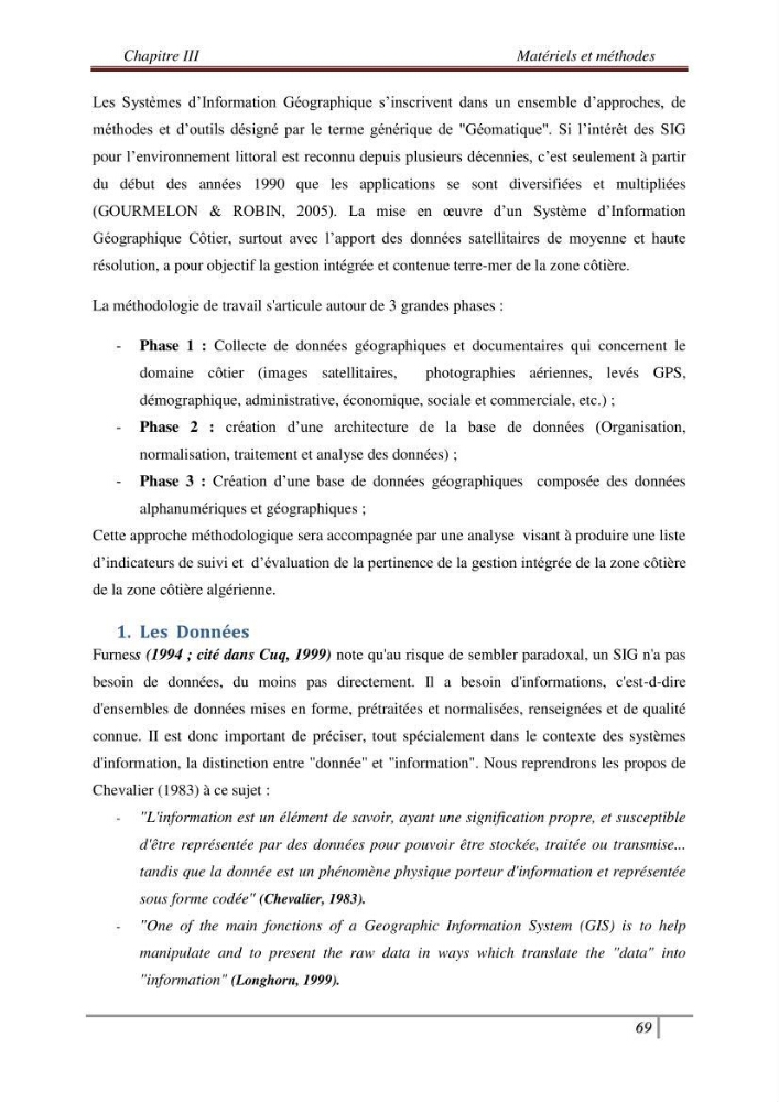 Conception d\'un modèle altimétrique continu terre-mer pour la mise en place d\'une base de données SIG littoral multidimensionnelle