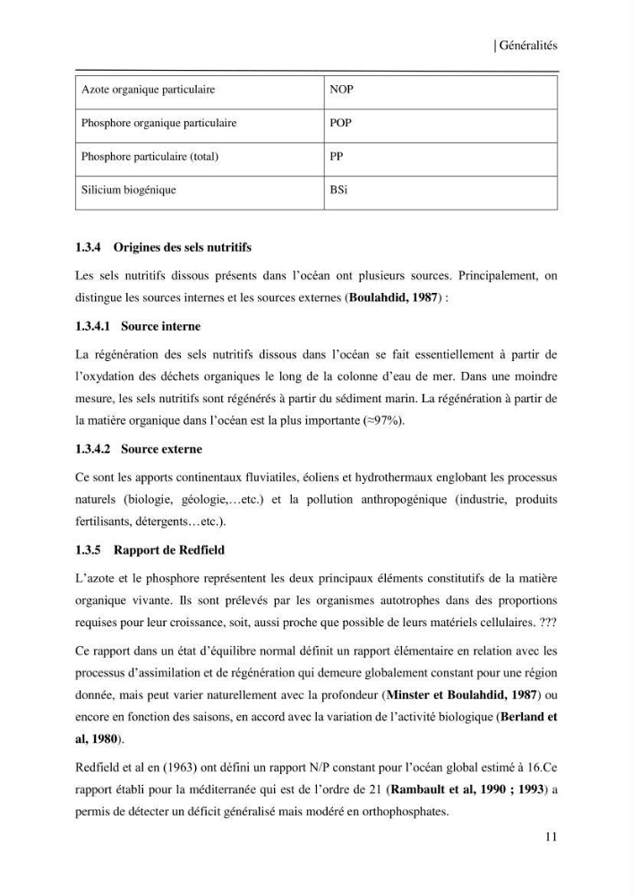 Etude et suivi des paramètres physico-chimiques et sels nutritifs dans les eaux côtières de la baie de Bou-Ismail