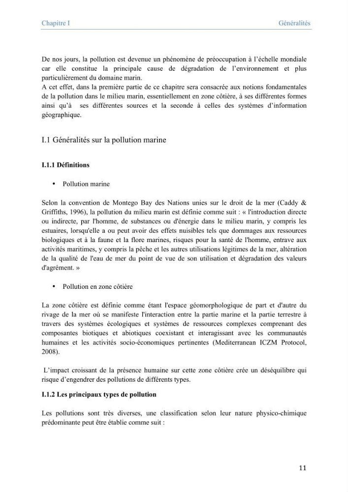 Utilisation des Systèmes d\'Information Géographiques pour le suivi des paramètres indicateurs de pollution dans la baie de Bou-Ismail