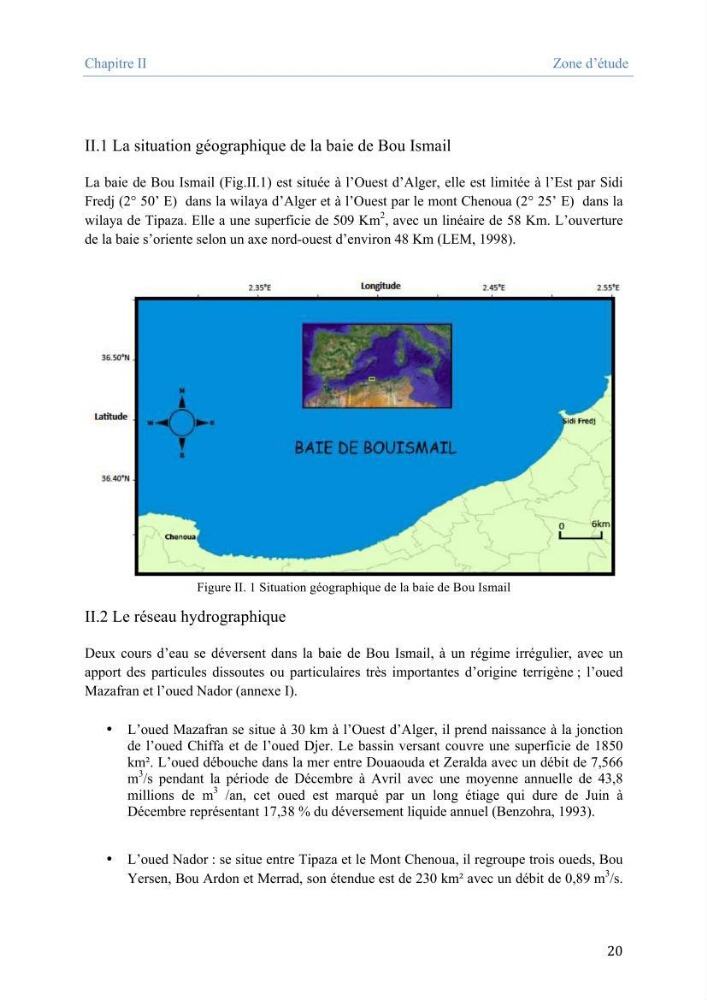 Utilisation des Systèmes d\'Information Géographiques pour le suivi des paramètres indicateurs de pollution dans la baie de Bou-Ismail