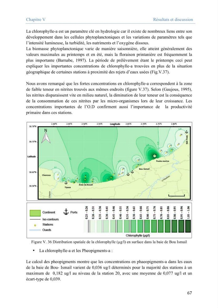 Utilisation des Systèmes d\'Information Géographiques pour le suivi des paramètres indicateurs de pollution dans la baie de Bou-Ismail