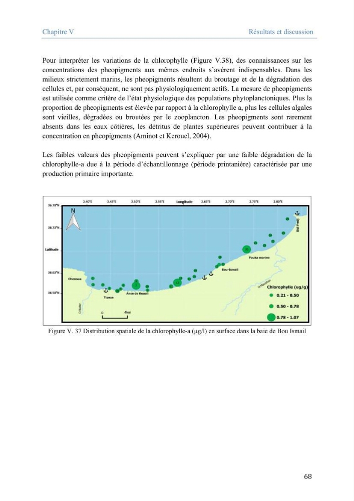 Utilisation des Systèmes d\'Information Géographiques pour le suivi des paramètres indicateurs de pollution dans la baie de Bou-Ismail