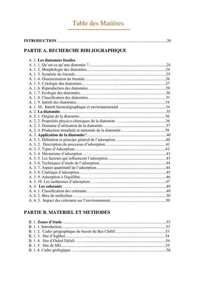 Identification, caractérisation et applications des diatomées fossiles de la région de Mostaganem