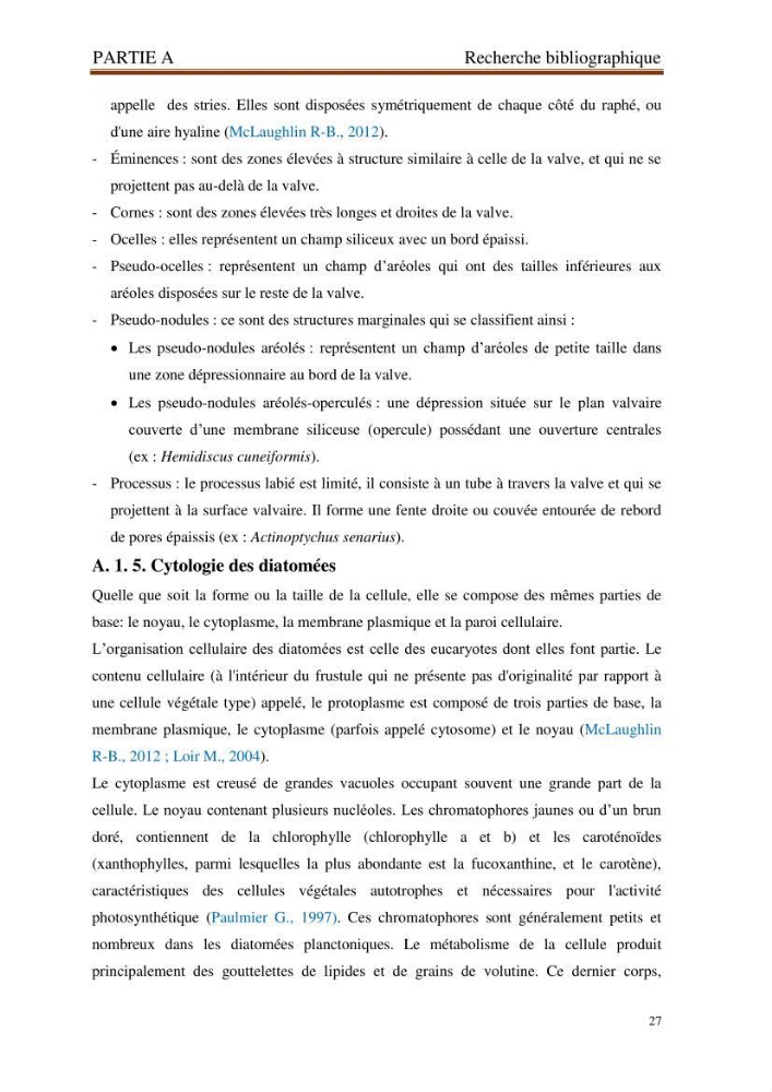 Identification, caractérisation et applications des diatomées fossiles de la région de Mostaganem