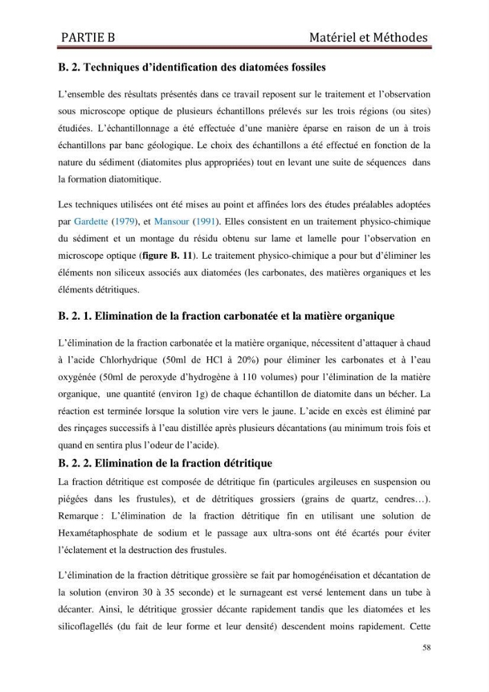 Identification, caractérisation et applications des diatomées fossiles de la région de Mostaganem