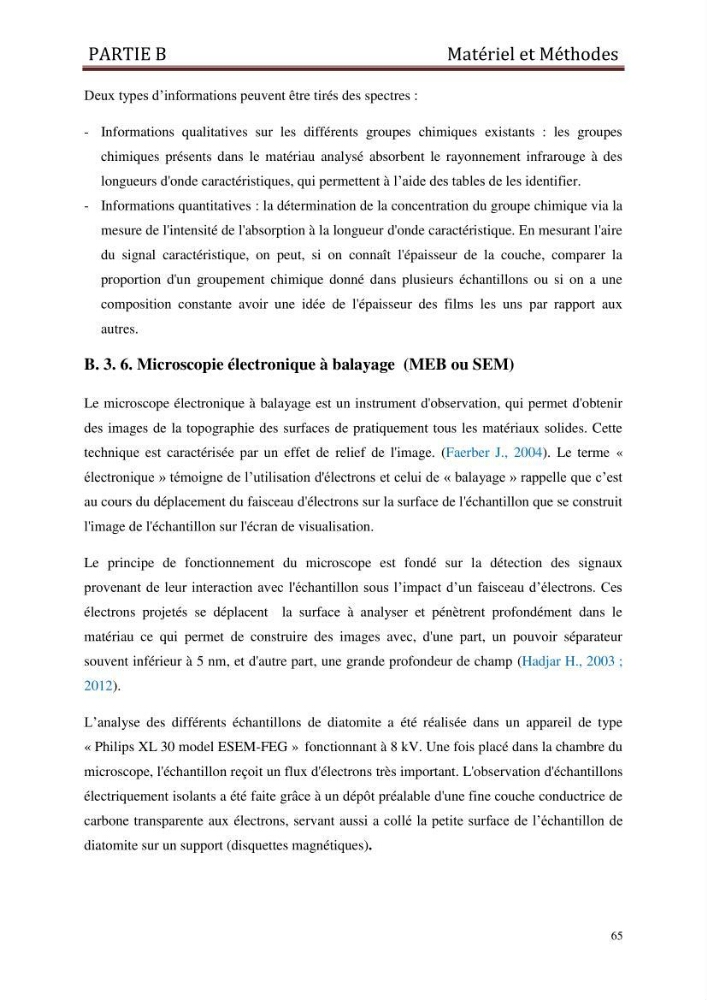 Identification, caractérisation et applications des diatomées fossiles de la région de Mostaganem