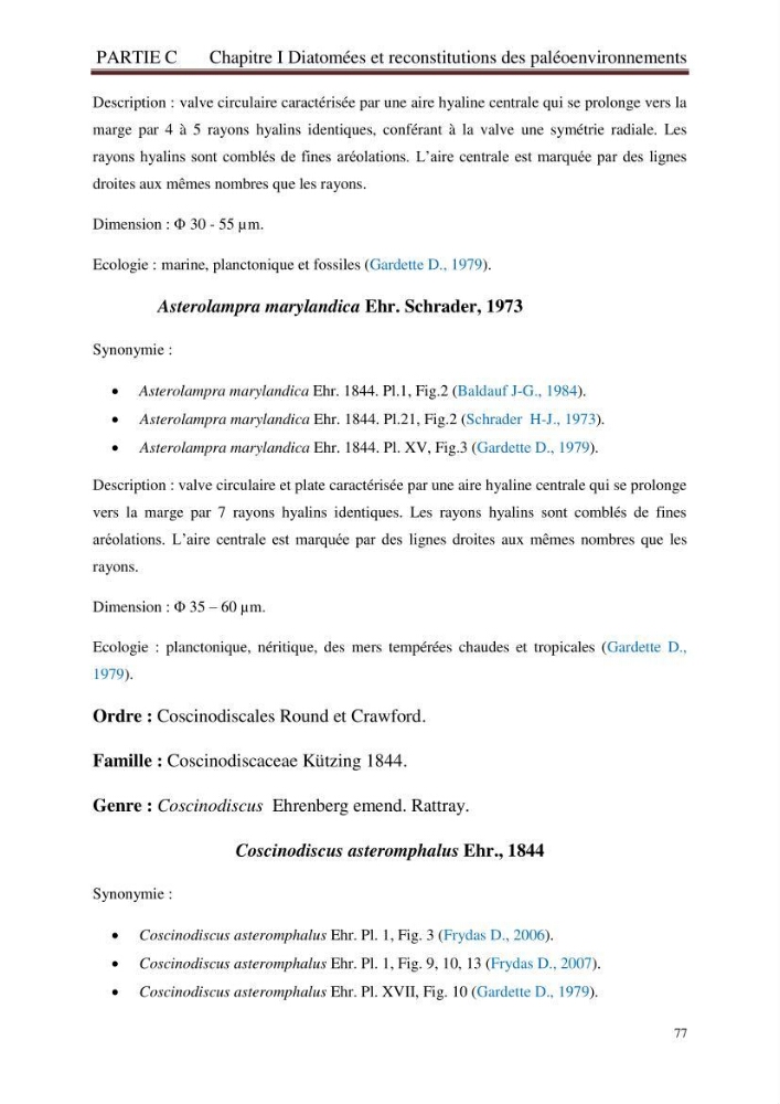 Identification, caractérisation et applications des diatomées fossiles de la région de Mostaganem