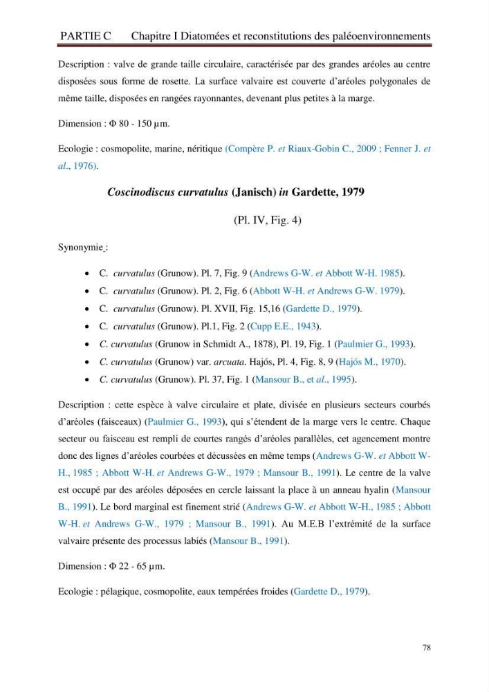 Identification, caractérisation et applications des diatomées fossiles de la région de Mostaganem