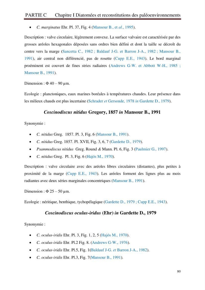 Identification, caractérisation et applications des diatomées fossiles de la région de Mostaganem
