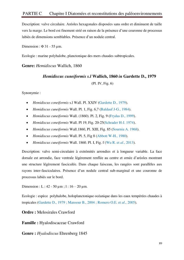 Identification, caractérisation et applications des diatomées fossiles de la région de Mostaganem