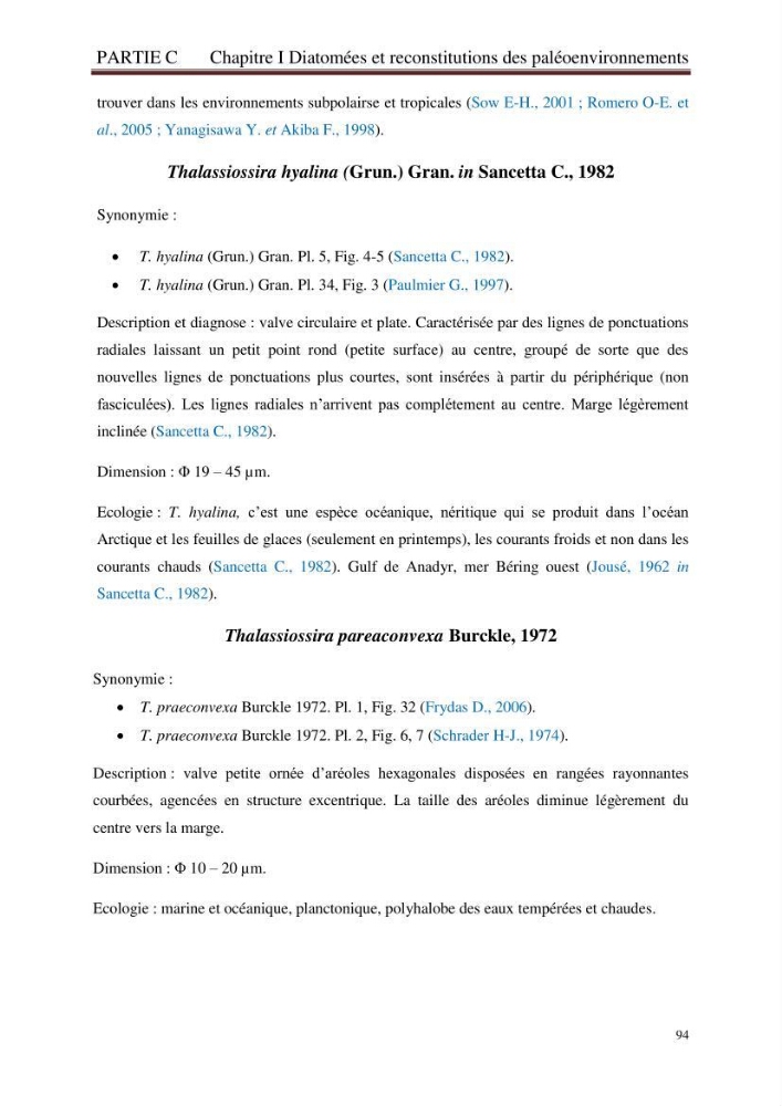 Identification, caractérisation et applications des diatomées fossiles de la région de Mostaganem