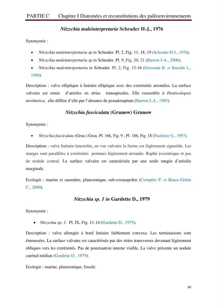 Identification, caractérisation et applications des diatomées fossiles de la région de Mostaganem