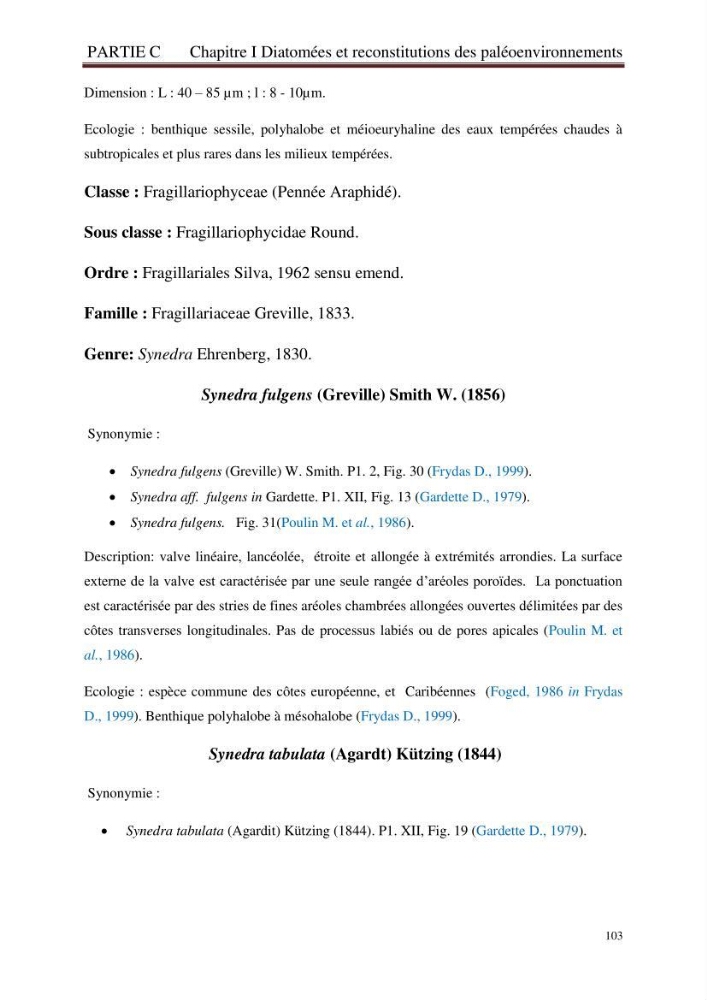 Identification, caractérisation et applications des diatomées fossiles de la région de Mostaganem