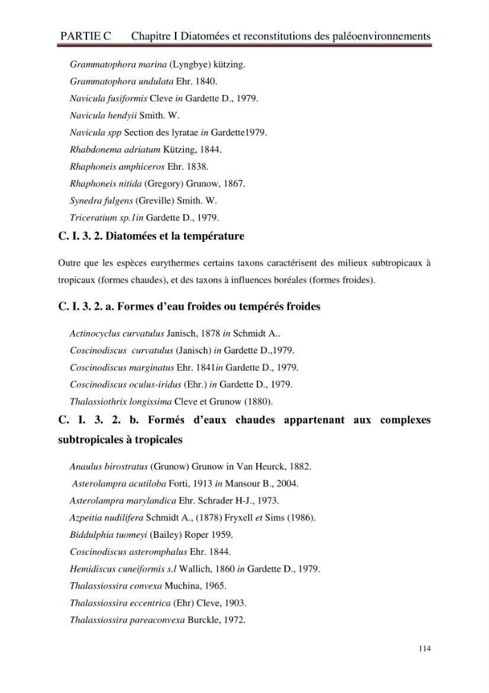 Identification, caractérisation et applications des diatomées fossiles de la région de Mostaganem