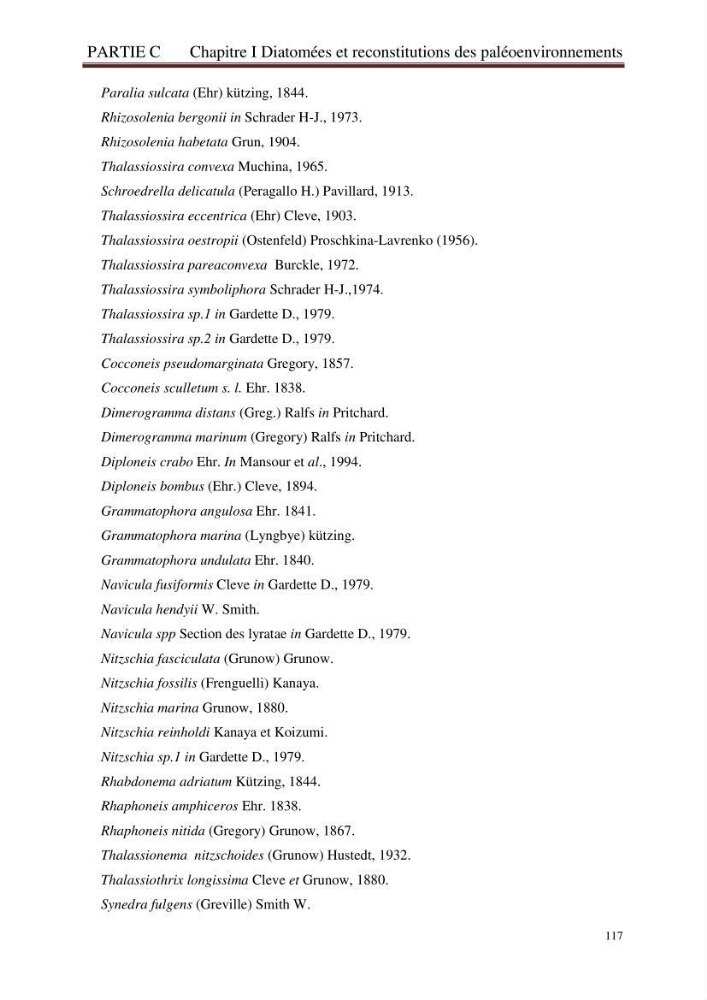 Identification, caractérisation et applications des diatomées fossiles de la région de Mostaganem