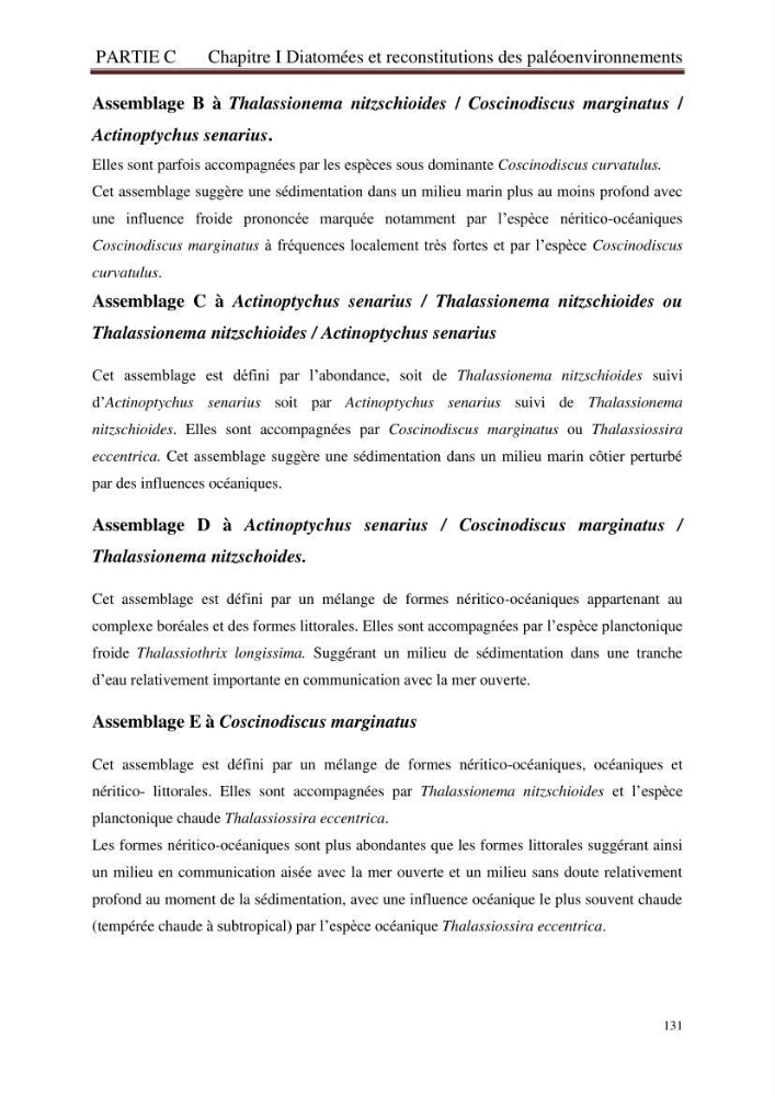 Identification, caractérisation et applications des diatomées fossiles de la région de Mostaganem