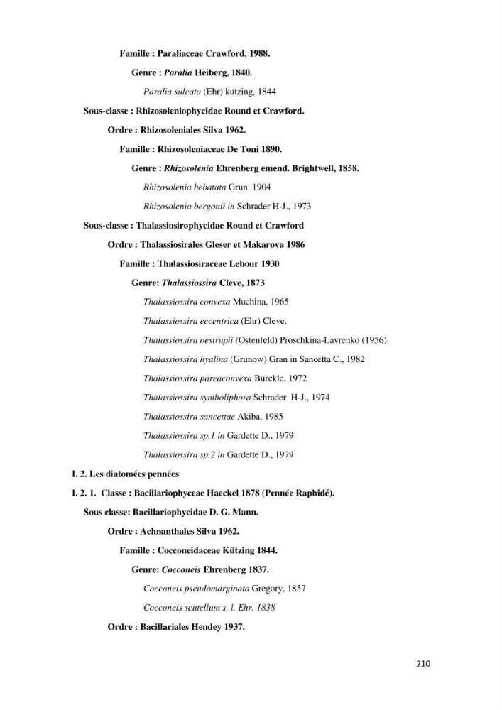 Identification, caractérisation et applications des diatomées fossiles de la région de Mostaganem