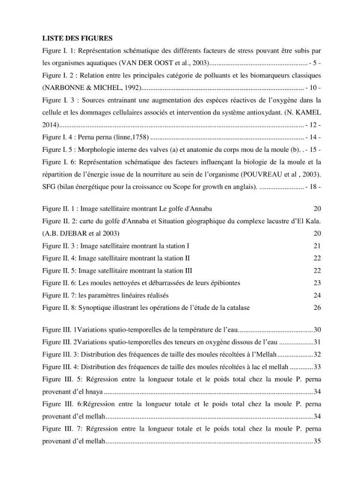 Mise au point d\'une technique de dosage de l\'activité des enzymes du stress oxydatif chez la moule Perna Perna (Linnaeus 1758 .