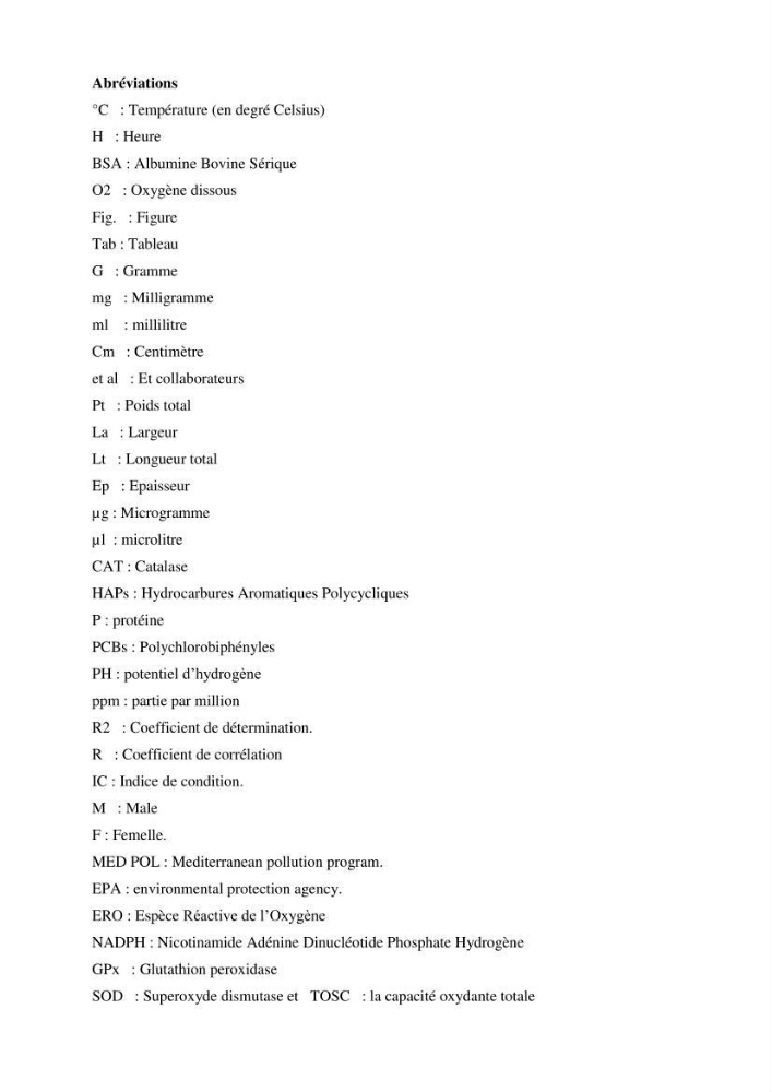 Mise au point d\'une technique de dosage de l\'activité des enzymes du stress oxydatif chez la moule Perna Perna (Linnaeus 1758 .