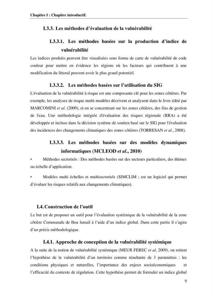 La vulnérabilité et la gestion de la zone côtière : cas de la commune de Bou-Ismail