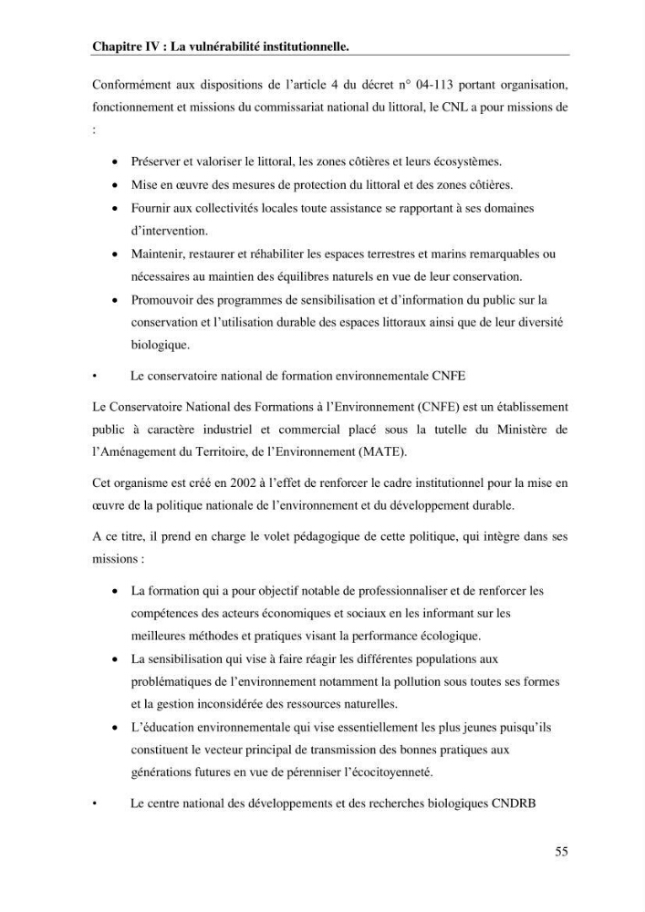 La vulnérabilité et la gestion de la zone côtière : cas de la commune de Bou-Ismail