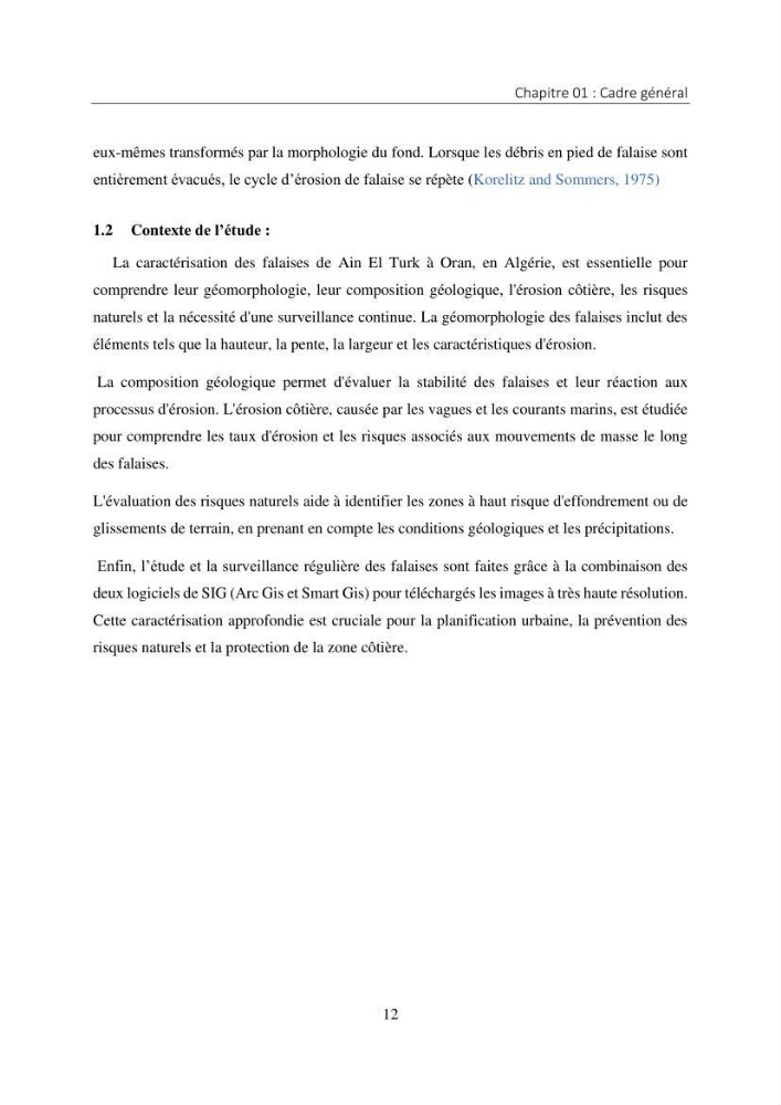 Apport des SIG pour la caractérisation des falaises littorales de la côte algérienne