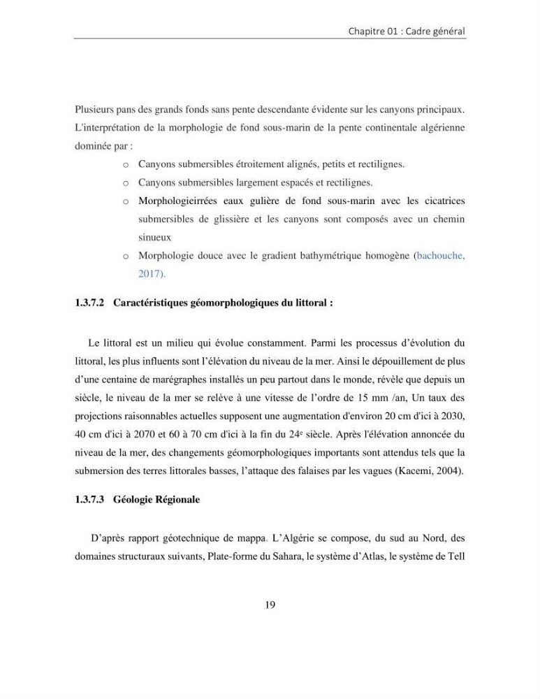 Apport des SIG pour la caractérisation des falaises littorales de la côte algérienne