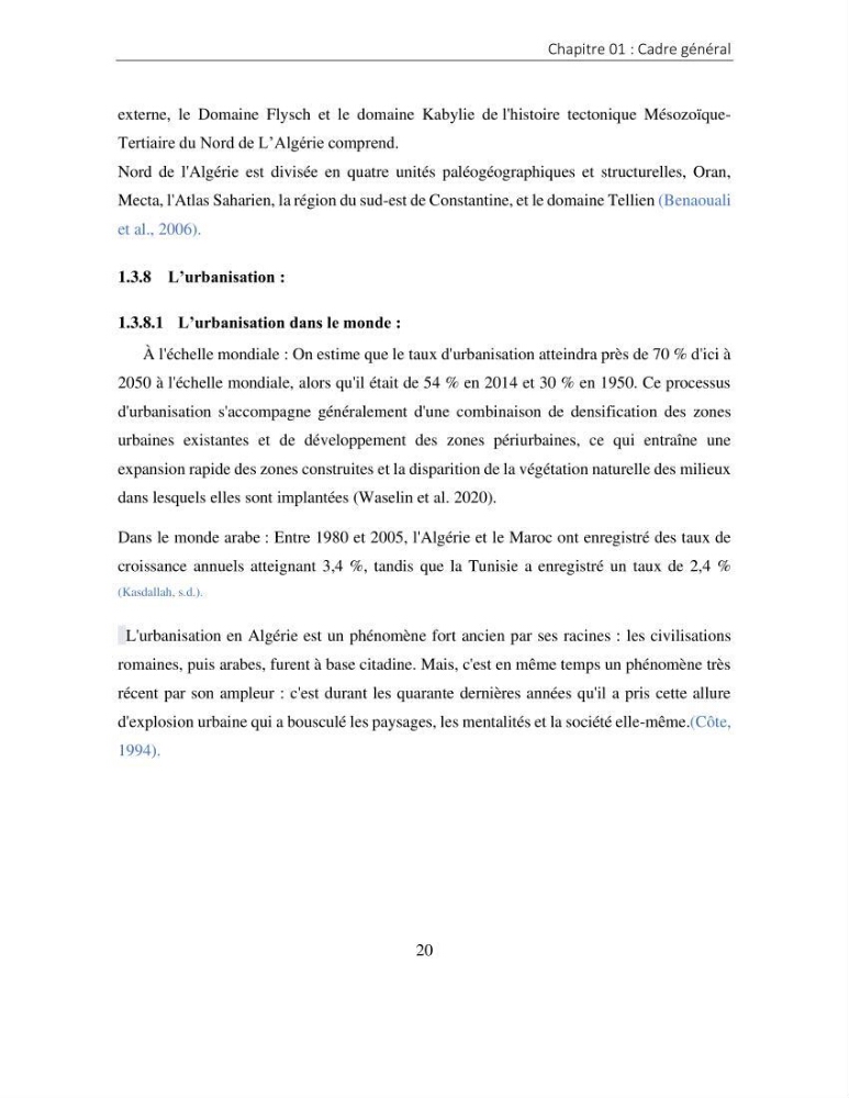 Apport des SIG pour la caractérisation des falaises littorales de la côte algérienne