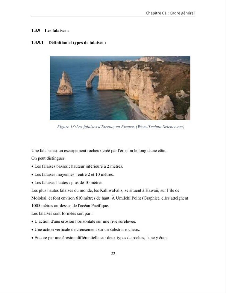 Apport des SIG pour la caractérisation des falaises littorales de la côte algérienne