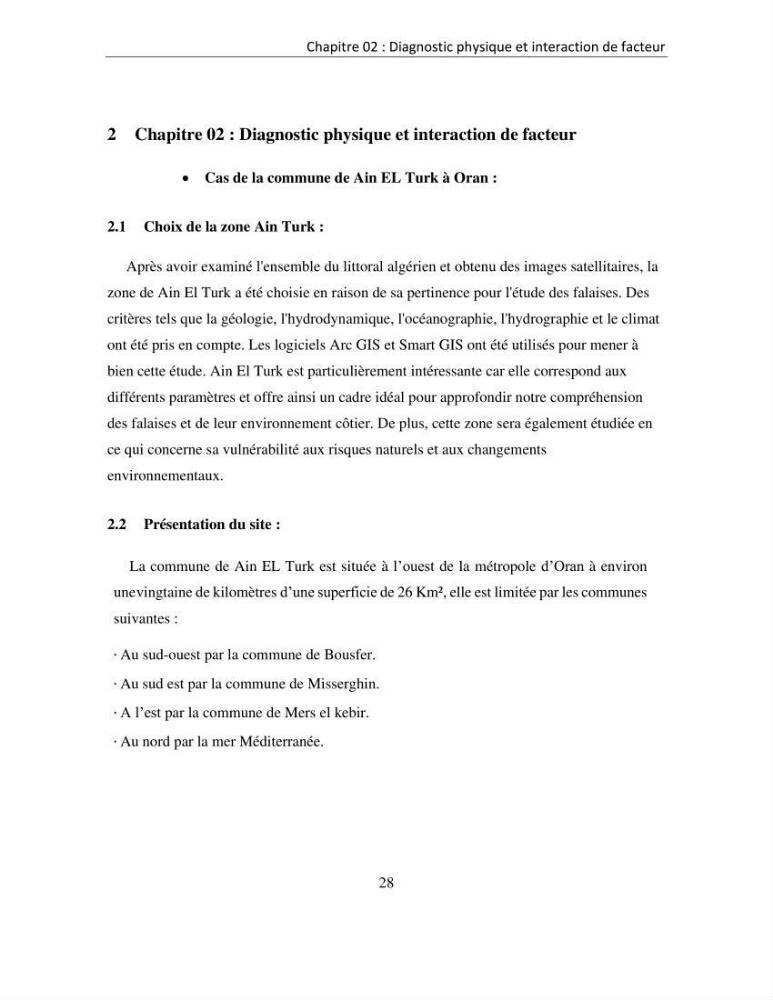 Apport des SIG pour la caractérisation des falaises littorales de la côte algérienne