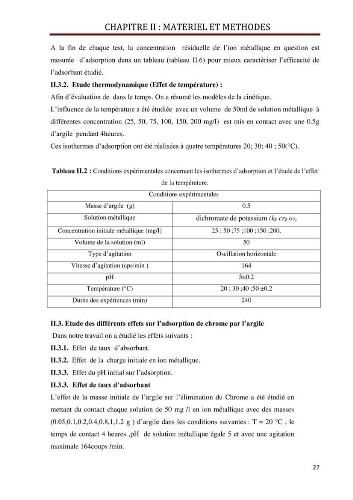 Etude d\'un phénomène de dépollution des eaux contaminées par chrome