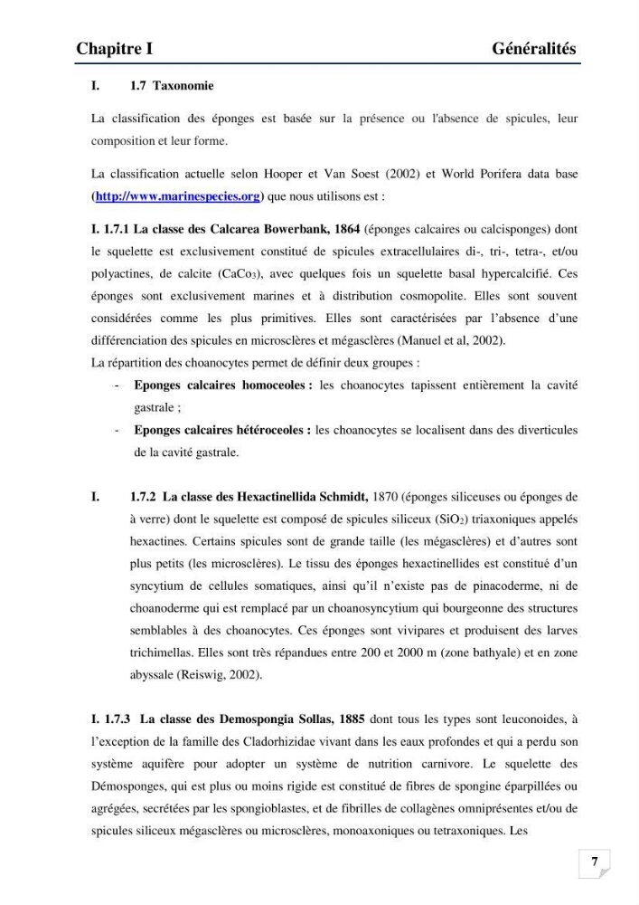 Inventaire des Spongiaires et des Bryozoaires de la côte Algérienne